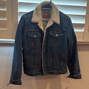 Levi's Blue Jean Jacket with Cream Sherpa Lining